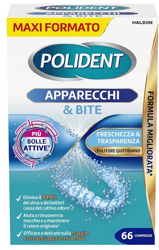 Polident - Haleon Apparecchi & Bite Pulitore Quotidiano 66 Compresse - Immagine 4