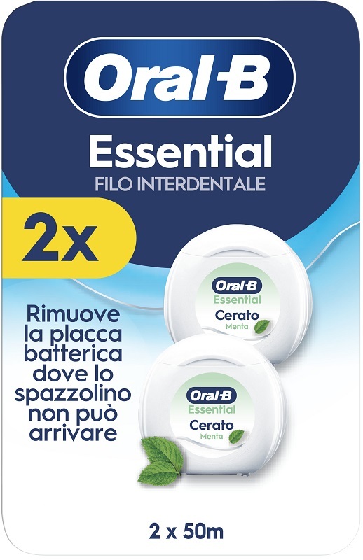Procter & Gamble Srl Filo Interdentale Oral B Essential Cerato Alla Menta, 2X50m - Immagine 4