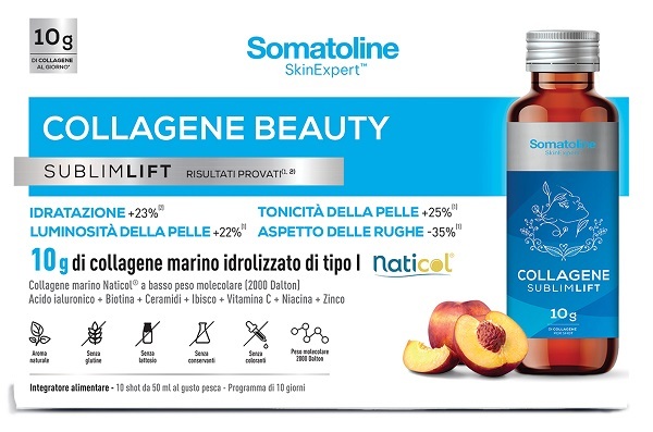 Somatoline Collagene Beauty Sublimlift 10 Shot 50 Ml Gusto Pesca Senza Glutine Senza Lattosio Con Edulcoranti - Immagine 7