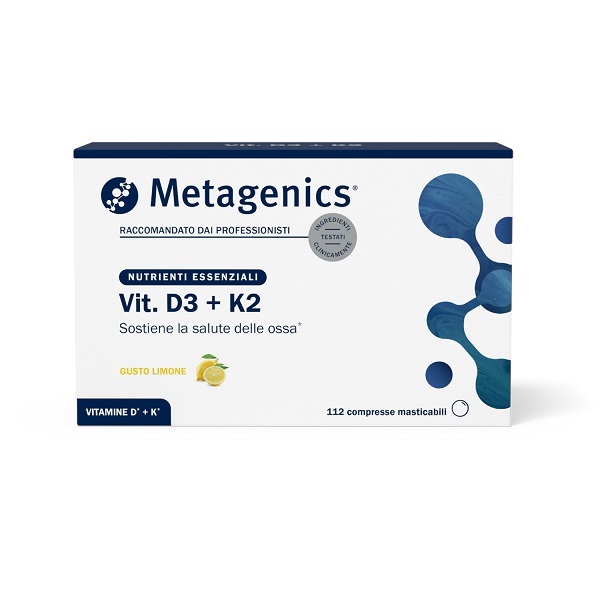 Metagenics Vitamina D3+K2 112 Compresse Masticabili Gusto Limone - Immagine 6
