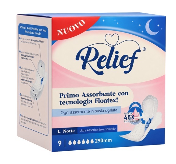 Relief Srl Bianco Relief Assorbenti Notte 9 Pezzi - Immagine 5