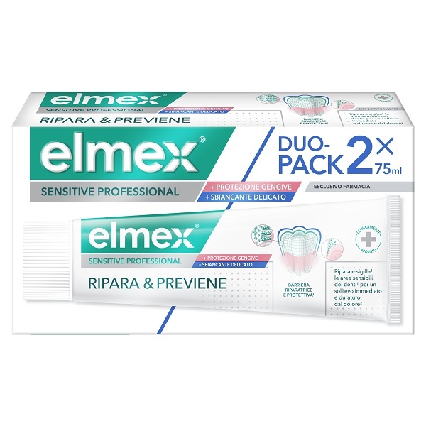 Elmex Sensitive Professional Ripara & Previene Whitening Dentifricio 2X75 Ml - Immagine 5