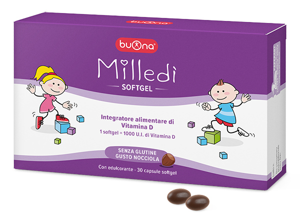 Milledì 30 Softgel Gusto Nocciola - Integratore Di Vitamina D3 Per I Bambini - Immagine 7