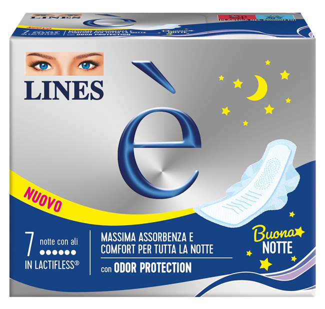Lines È - 7 Assorbenti Notte Con Ali - Immagine 6