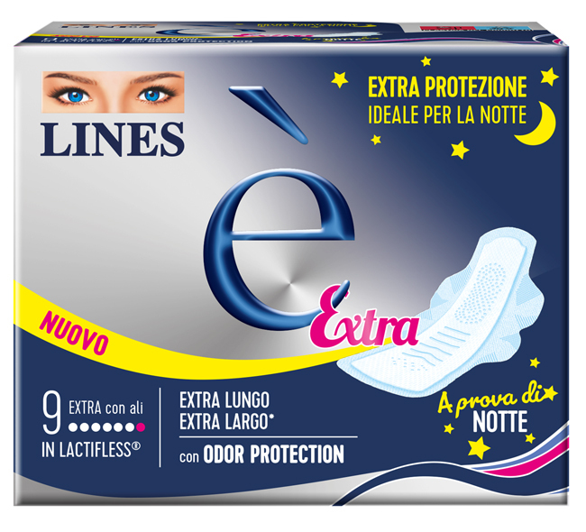 Lines - È Extra Assorbente Notte In Lactifless Con Ali - 9 Pezzi - Immagine 7