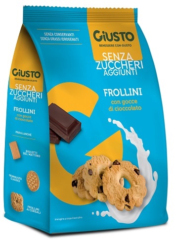 Giusto Frollini Senza Zuccheri Con Gocce Di Cioccolato, 350G - Immagine 6