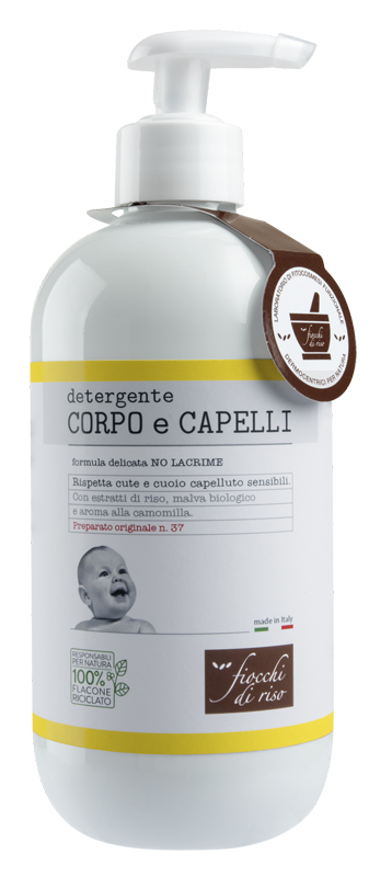 Fiocchi di Riso Detergente Corpo e Capelli alla Camomilla No Lacrime con Estratti di Riso e Malva Biologica 400 ml - Fiocchi di Riso - Immagine 5
