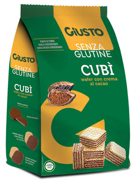 Giusto Senza Glutine Cubi' Wafer Cacao 250 G - Immagine 3