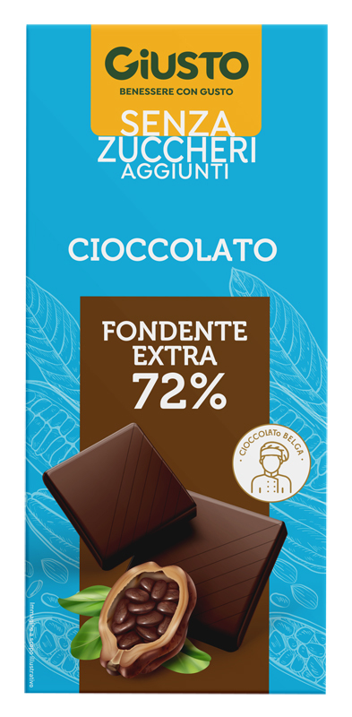 GIUSTO Senza zuccheri aggiunti - Cioccolato 72% Fondente Extra 85 g - Immagine 7