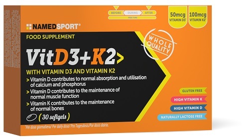 Named Sport Vitamina D3 + K2 Integratore Ossa E Cuore 30 Softgel - Immagine 3