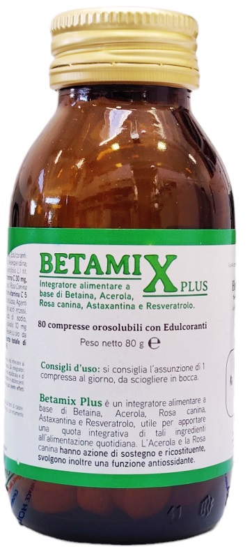 Betamix Plus Integratore con Betaina Acerola Rosa Canina Astaxantina Resveratrolo 80 Compresse Orosolubili - Herboplanet - Immagine 3