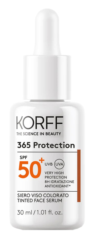 Korff Crema Solare Viso 50+ SPF Siero Protettivo Colorato 365 Protection Protezione Molto Alta 50 ml - Immagine 4