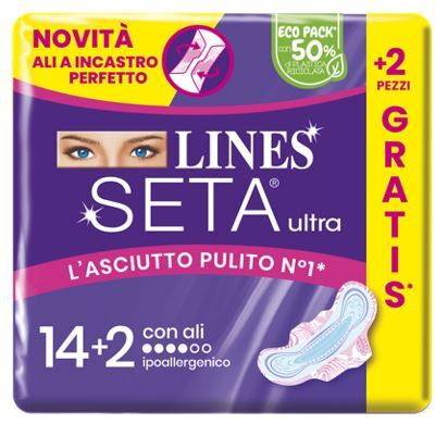 Assorbenti Seta Ultra Ipoallergenici Neutralizza Odori con Ali 14+2 Pezzi - Lines - Immagine 6