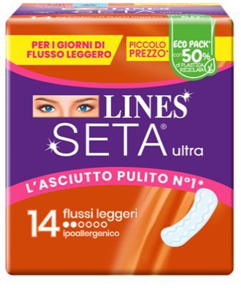 8 Pacchi (112 Assorbenti) Lines Seta Ultra Flussi Leggeri ipoallergenico - Immagine 4