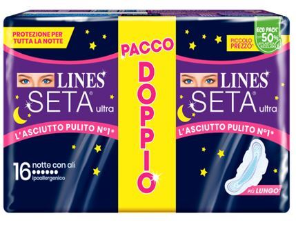 Lines Seta Ultra Assorbenti Notte Vp Dwct 16 Pezzi - Immagine 4