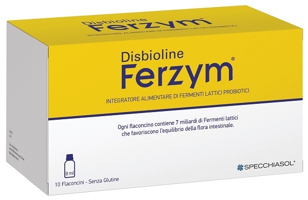 Ferzym Disbioline Fermenti Lattici Probiotici Per Intestino 10 Flaconcini Da 8 Ml - Immagine 3