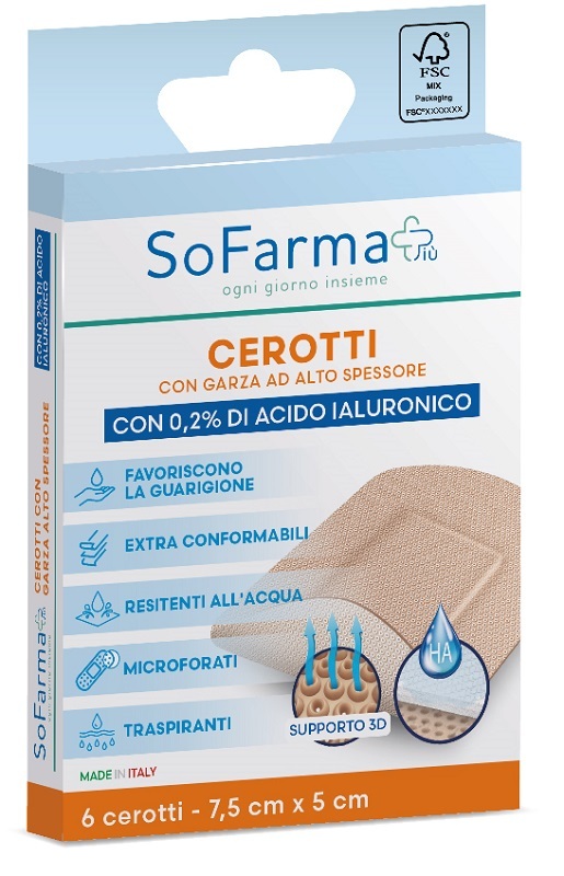 Sofarma Sofarmapiù Cerotti Cicatrizzanti Per Guarigione 7,5X5 Cm 6 Pezzi - Immagine 5
