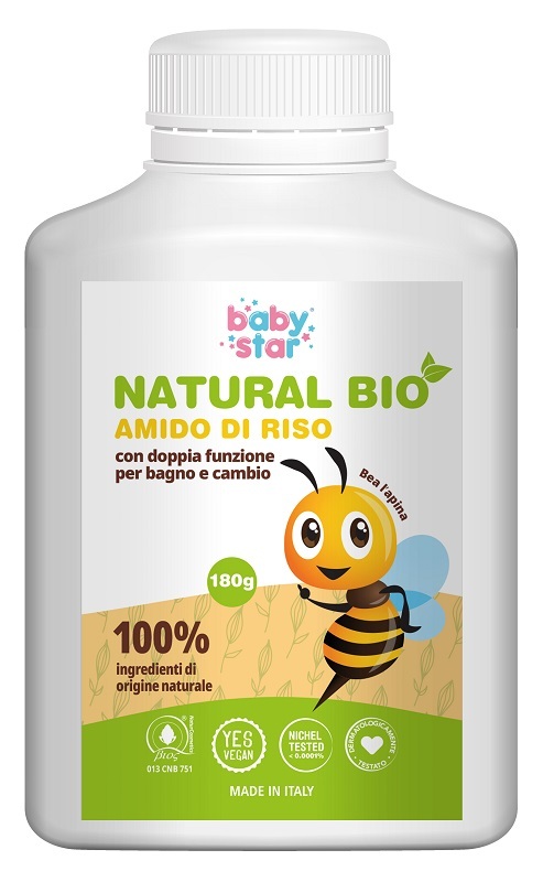 Babystar Amido Di Riso Natural Bio Per Bagnetto E Cambio Pannolino 180 G - Immagine 7