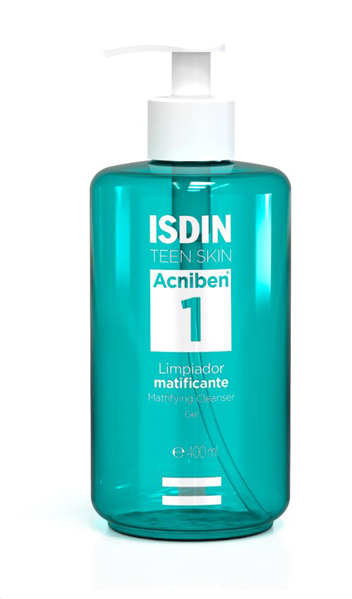 Isdin Blu/Giallo Acniben Gel Detergente Opacizzante, 400 Ml, - Immagine 5