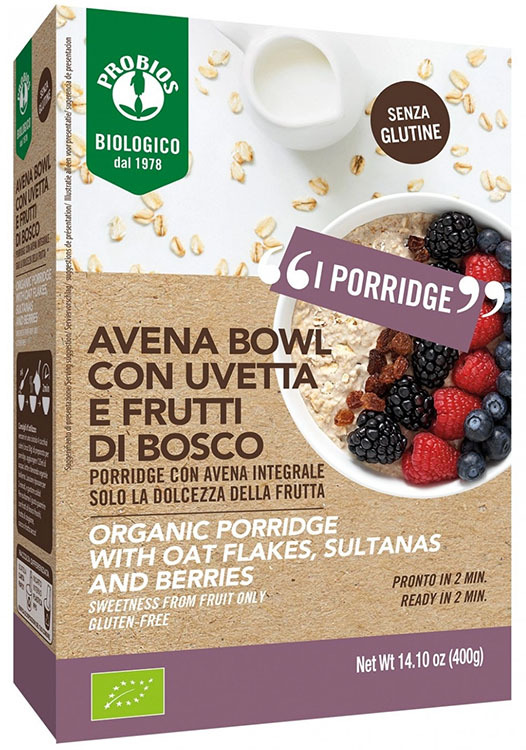 Probios Bio Avena Bowl Frutti Di Bosco Porridge Con Avena Integrale 400 G