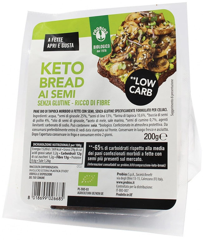 Probios Keto Bread Con Semi Senza Glutine 200 G