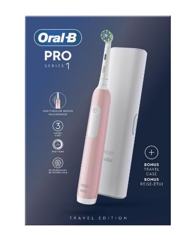 Oral-B Rosa Spazzolino Elettrico Braun Pro 1 Cross Action 3 Modalità Timer Custodia - Immagine 8