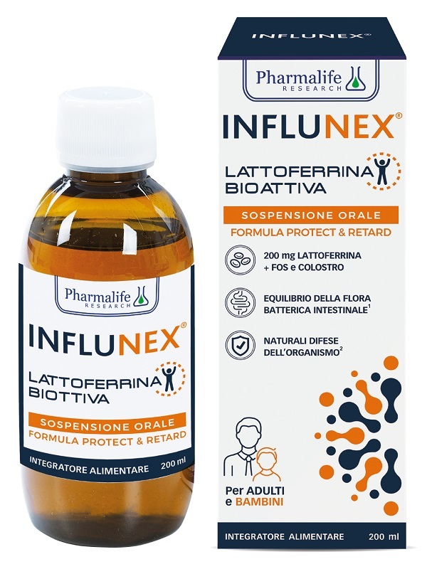 Influnex Lattoferrina Bioattiva Integratore per Difese Immunitarie 200 ml - Pharmalife Research - Immagine 3