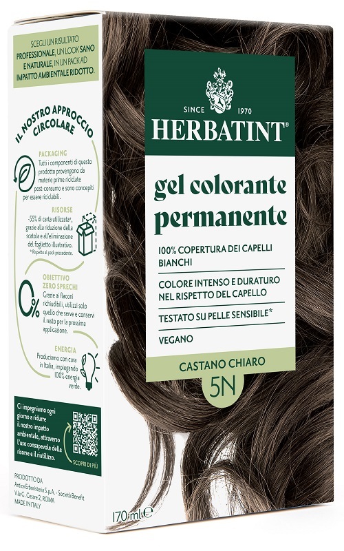 Herbatint Chiaro Gel Colorante Permanente Per Capelli N.5n Castano 170 Ml - Immagine 7