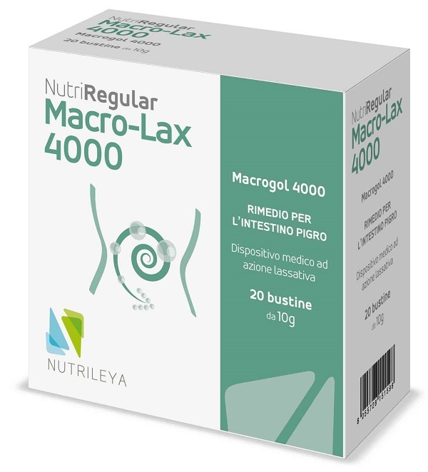 Nutrileya Nutriregular Macro Lax 4000 Per Stitichezza E Regolarità Intestinale 20 Bustine Da 10G - Immagine 6