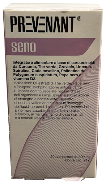 Farmaceutica Veneta Srl Verde/Nero Integratore Prevenant Seno Con Curcuma E Vit. D3, 30Cpr - Immagine 5