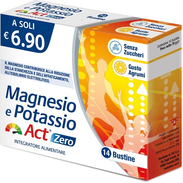 F&F Integratore Magnesio Potassio Act Zero, 14 Bustine - Immagine 3