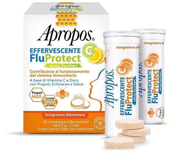 Apropos Effervescente C Fluprotect Senza Zuccheri 20 Compresse Effervescenti 90 G Effervescenti Bambino - Immagine 7
