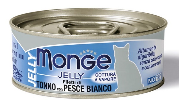 Monge Natural Adult cottura al vapore in Jelly 80 gr Tonno con pesce bianco - confezione da 24 pezzi - Cibo umido per gatti - 1° ORDINE? scegli tra BZR5 - BZR20 + 200 pt fedeltà - Immagine 4