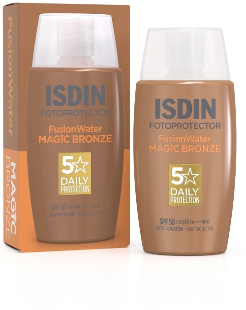 Isdin Fusion Water Magic Bronze Crema Solare Viso Colorata Spf50 50 Ml Solare Bambino - Immagine 5