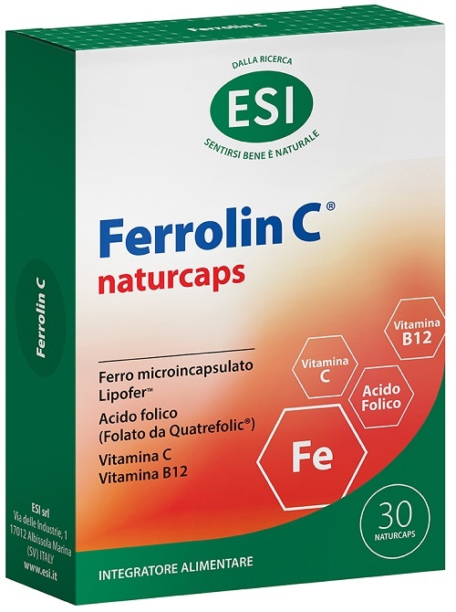 Esi Rossi Ferrolin C Naturcaps Integratore Alimentare Di Ferro E Vitamina C 30 Capsule - Immagine 5