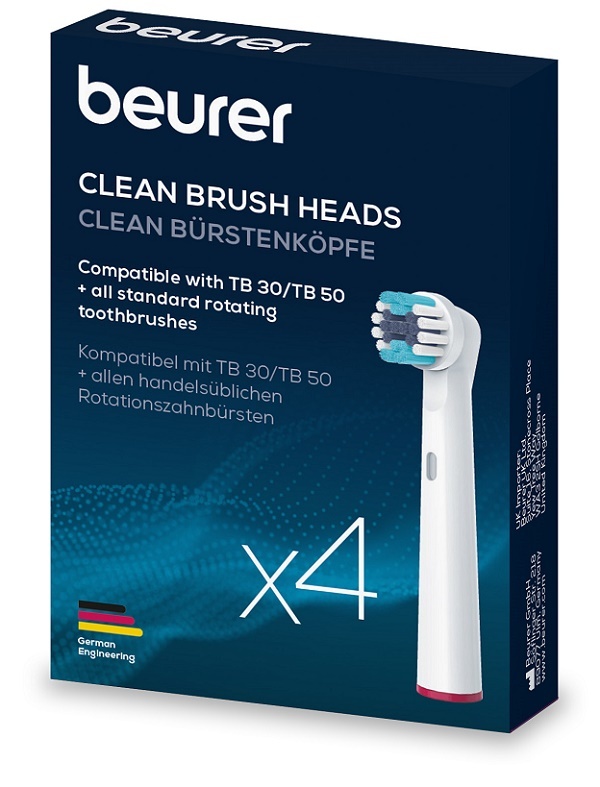 Beurer Unisex Blanc Brossette Tb 30/50 Têtes De Brossage Clean (X4) - Immagine 5