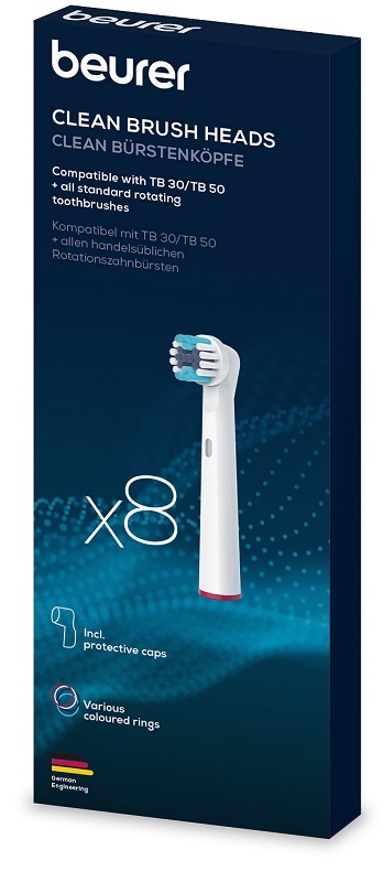 BEURER MEDICAL ITALIA Tb Clean - 8 Testine di Ricambio per Spazzolini Elettrici - Immagine 3