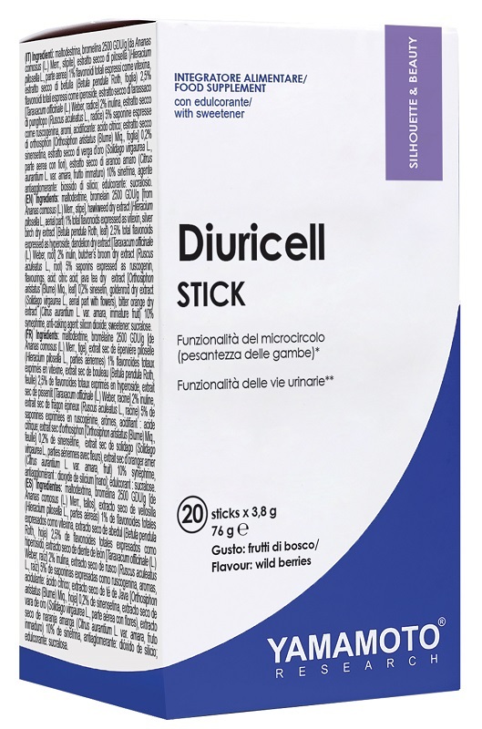 Diuricell Gusto Frutti di Bosco 20 Stick - Integratore per il drenaggio dei liquidi e il microcircolo - Immagine 4