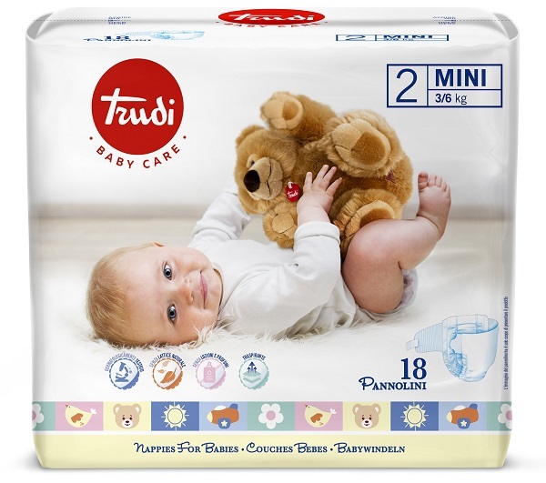 5 Pacchi (90 Pannolini) Trudi Baby Care Pannolino Unisex 2 Mini (3/6 Kg) - Immagine 15