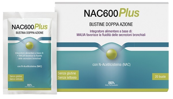 Zeta Farmaceutici Malva Integratore Nac600 Plus N Acetilcisteina, 20 Bustine - Immagine 2