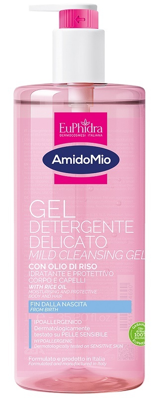 Euphidra Amidomio Gel Detergente Delicato Con Olio Di Riso Corpo E Capelli 1000Ml - Immagine 4