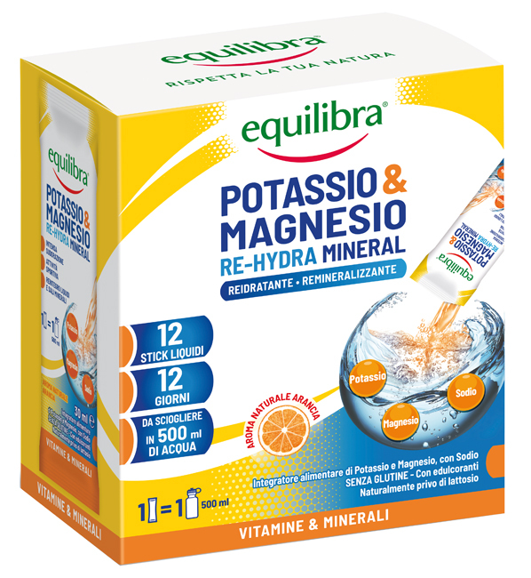 Equilibra Potassio&Magnesio Re-hydra Da 12 Stick