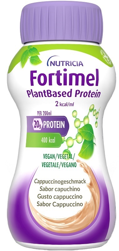 Fortimel Plantbased Protein Cappuccino Integratore Proteico Vegetale Per Malnutrizione 4X200ml - Immagine 7