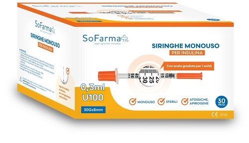 Sofarma Siringhe Monouso Per Insulina 0,3Ml Per 100 Unità 30 Pezzi - Immagine 3