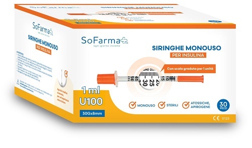 Sofarmapiu' Siringa Per Insulina 1 Ml 30 Pezzi - Immagine 3