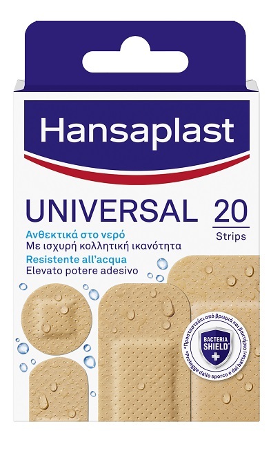 Cerotto Hansaplast Universal Resistente All'acqua 4 Forme Assortite 20 Pezzi
