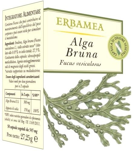Erbamea Alga Bruna 50 capsule vegetali - integratore acceleratore del metabolismo - Immagine 3