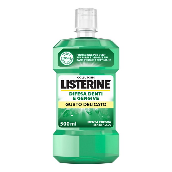 Kenvue Italia Spa Listerine Difesa Denti E Gengive Collutorio Zero Alcol - Ideale Per L'igiene Orale Quotidiana - Gusto Menta Fresca - 500 Ml - Immagine 5