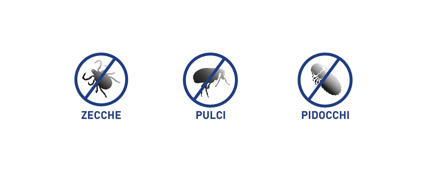 Infografica con tutti gli insetti da cui Frontline tri-act cani protegge il nostro animale.